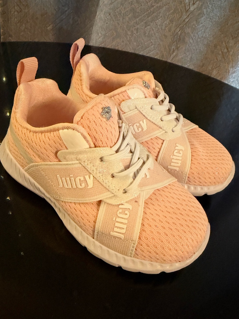 Juicy Couture Peach & Cream Kids' Knit Sneakers